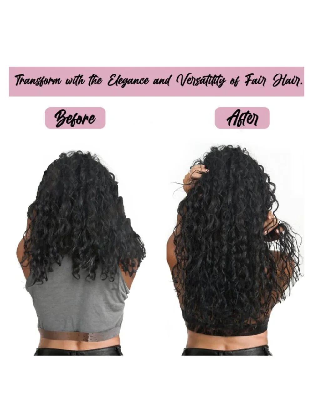 Hair Glow LLC 100% Human Hair Water Wave Clip-In Extensions 18” Natural Brown